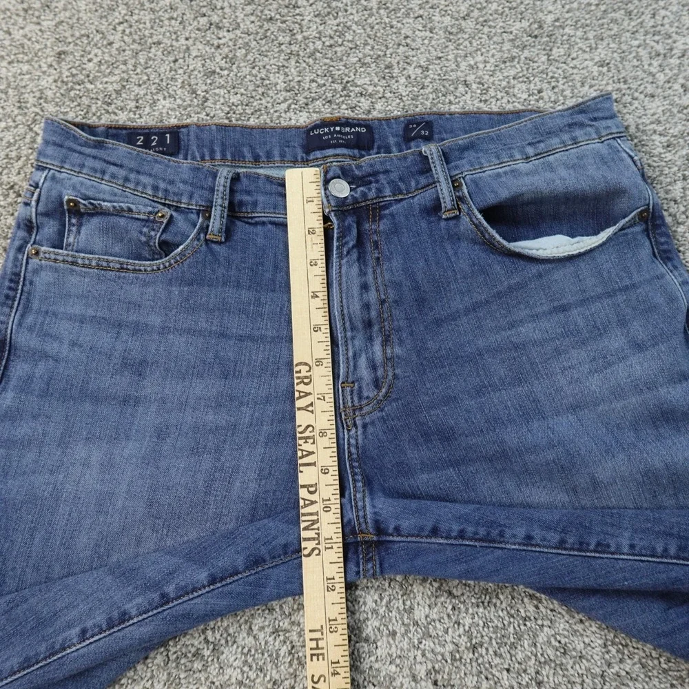 Lucky Brand Jeans Mens 34X32 Dark Blue Denim Pants 221 Straight Stretch Preppy‎